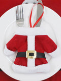 Christmas Table Decor Santa Clothes Tableware Holder Bag