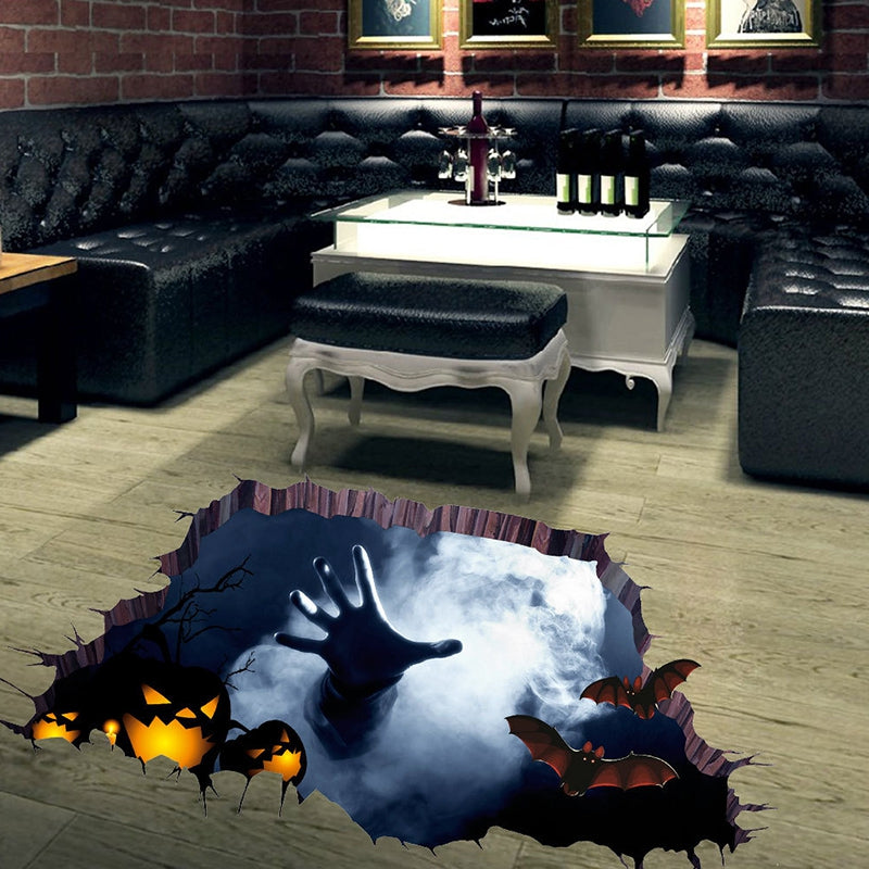 Halloween 3D Hand Pumpkin Wall Art Sticker