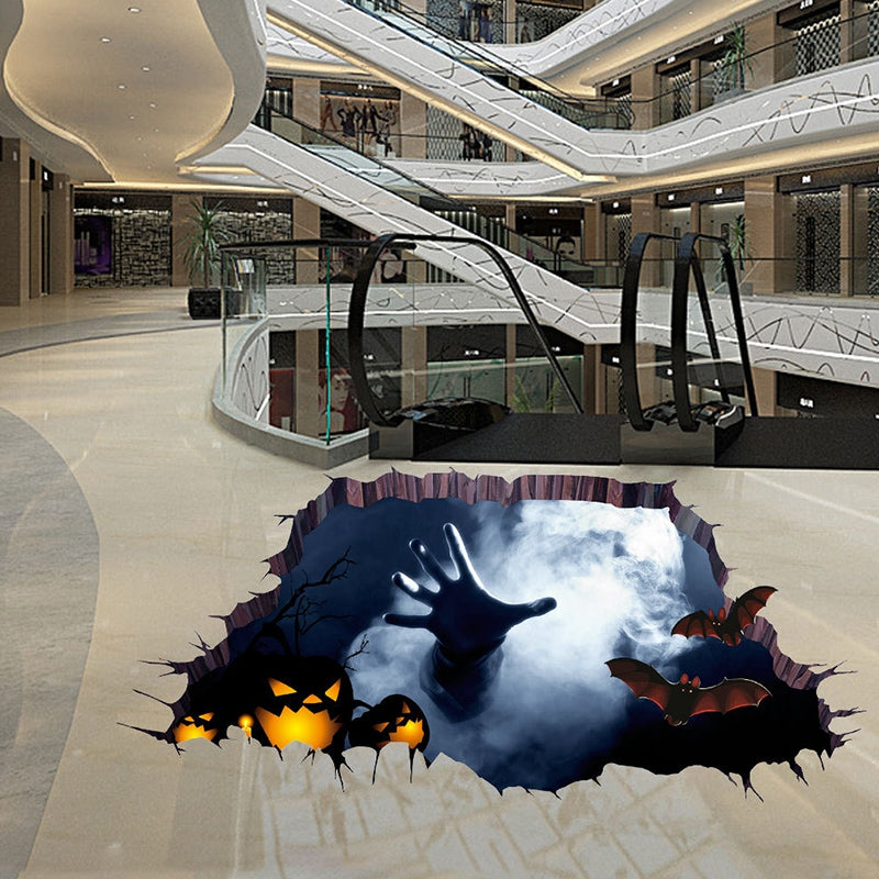 Halloween 3D Hand Pumpkin Wall Art Sticker