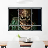 Halloween Window Zombie 3D Wall Art Sticker For Bedrooms