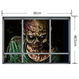 Halloween Window Zombie 3D Wall Art Sticker For Bedrooms