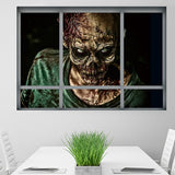 Halloween Window Zombie 3D Wall Art Sticker For Bedrooms