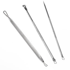 Acne Removal Stainless Steel Blackhead Blemish Pimple Extractor Needle 3pcs