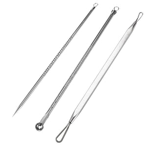 Acne Removal Stainless Steel Blackhead Blemish Pimple Extractor Needle 3pcs