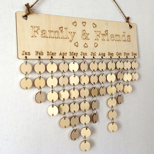DIY Wooden Family And Friends Birthday Calendar Reminder Board
