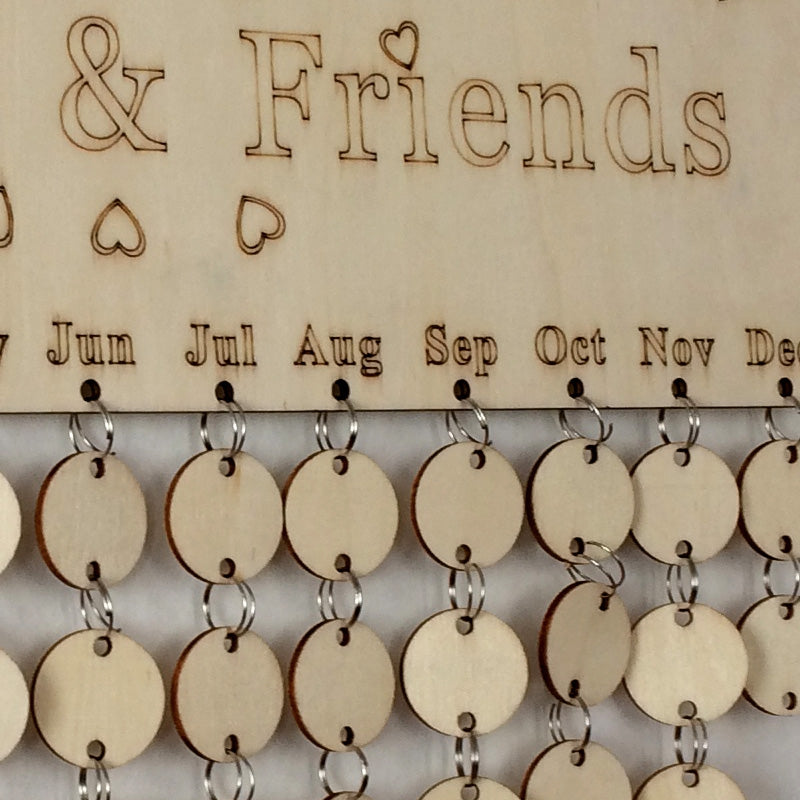 DIY Wooden Family And Friends Birthday Calendar Reminder Board