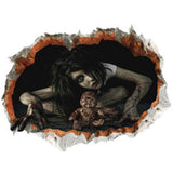 Halloween Zombie 3D Broken Wall Art Sticker For Bedroom