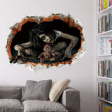 Halloween Zombie 3D Broken Wall Art Sticker For Bedroom