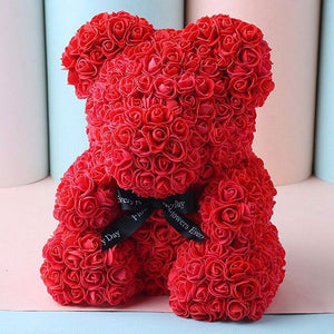Valentine Day Gift Artificial Rose Bear Wedding Party Decoration