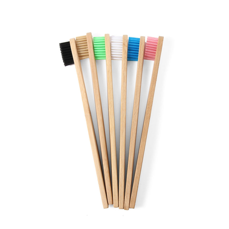 Nylon Fiber Brush Bamboo Handle Toothbrush