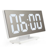 Digital Mirror Surface Alarm Clock with Large LED Display USB Port for Bedroom