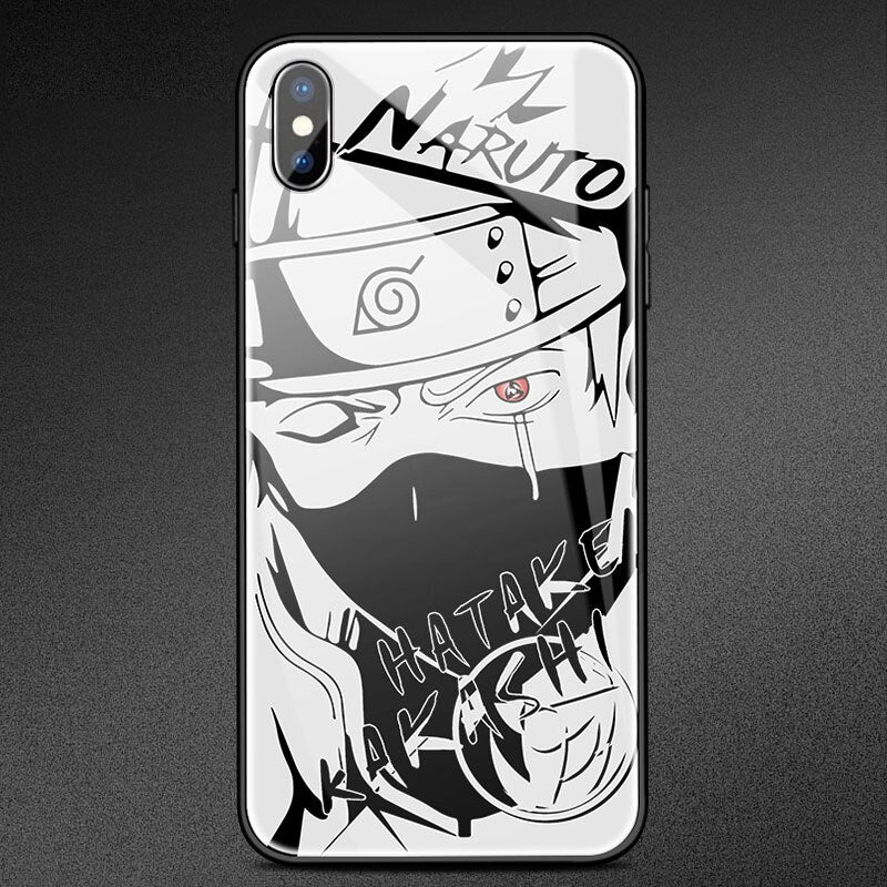 Funda de teléfono de vidrio templado de dibujos animados Naruto para iPhone XSmax XR XS X 8 7 6s 6 Plus cubierta de lujo funda Coque para iPhone 7Plus 8Plus
