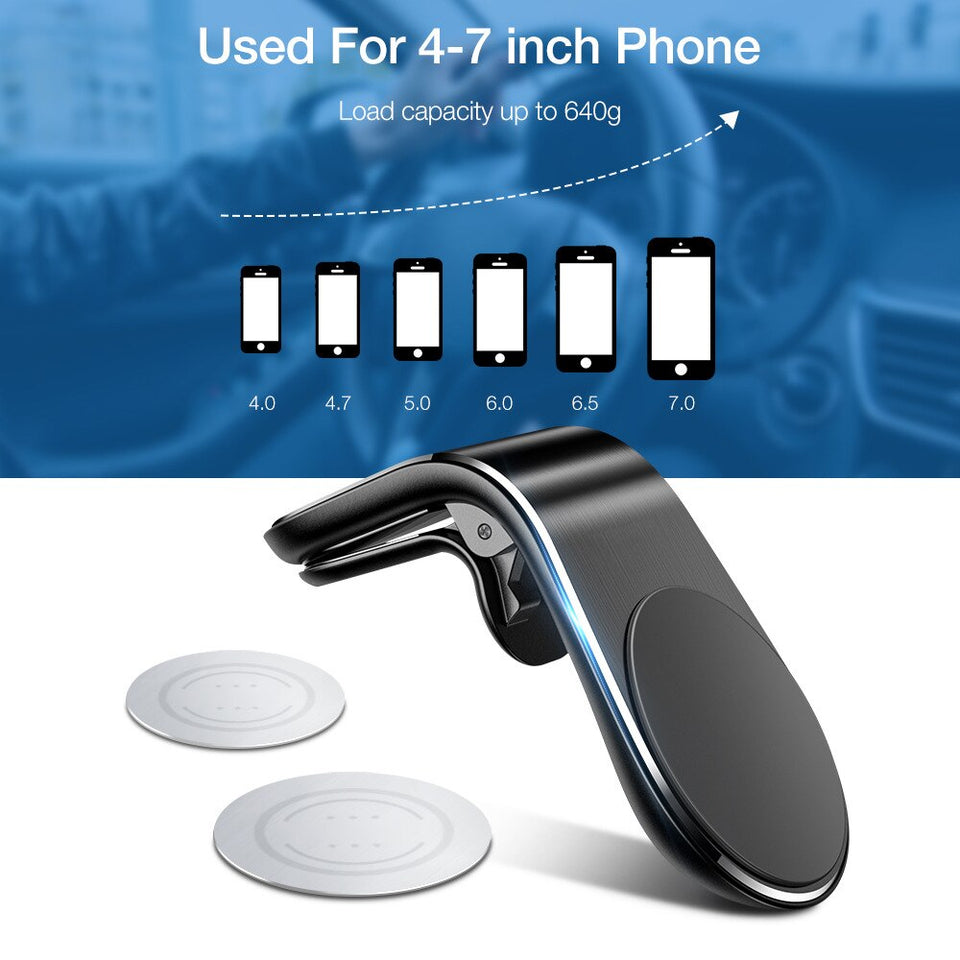 Coche Universal de teléfono magnético soporte para iPhone, Samsung, Huawei de ventilación de aire para teléfono inteligente soporte para Xiaomi Oneplus coche GPS soporte