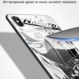 Funda de teléfono de vidrio templado de dibujos animados Naruto para iPhone XSmax XR XS X 8 7 6s 6 Plus cubierta de lujo funda Coque para iPhone 7Plus 8Plus