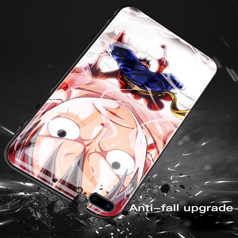 Funda de teléfono de vidrio templado Luffy Zoro de una pieza de dibujos animados para iPhone XSmax XR XS X 8 7 6s 6 plus cubierta de lujo Funda Coque