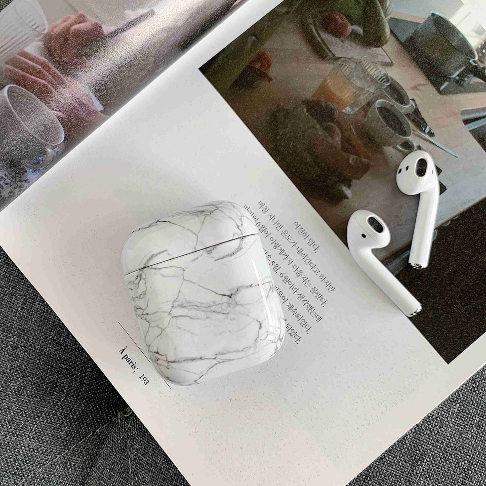 Funda de auriculares inalámbricos Bluetooth de mármol de lujo para Apple Airpods Funda de protección para Airpods caja de cargador accesorios Funda