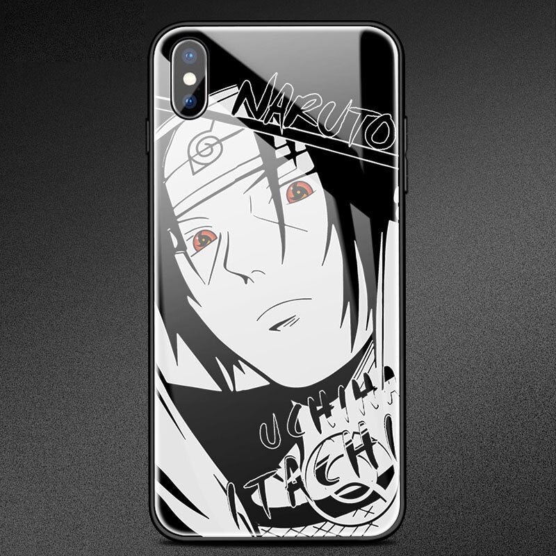 Funda de teléfono de vidrio templado de dibujos animados Naruto para iPhone XSmax XR XS X 8 7 6s 6 Plus cubierta de lujo funda Coque para iPhone 7Plus 8Plus