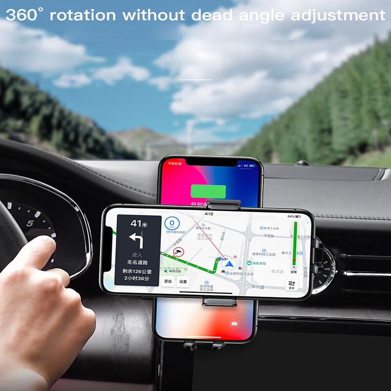 10W cargador de coche inalámbrico de sujeción automática de carga rápida soporte de teléfono montaje en coche para iPhone Huawei Samsung Xiaomi inteligente teléfono