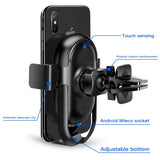 10W cargador de coche inalámbrico de sujeción automática de carga rápida soporte de teléfono montaje en coche para iPhone Huawei Samsung Xiaomi inteligente teléfono