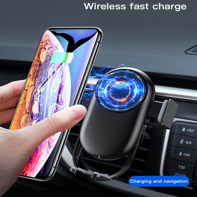10W cargador de coche inalámbrico de sujeción automática de carga rápida soporte de teléfono montaje en coche para iPhone Huawei Samsung Xiaomi inteligente teléfono