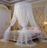 Princesa mosquitera doble cama cortinas cortina de dormir dosel red Full Queen King Size Net 120 cm diamter led regalo Luz