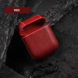 Funda de cuero de lujo para auriculares inalámbricos Bluetooth para Apple AirPods Funda de protección Ultra fina de PU para Airpods caja de carga Funda