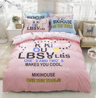 Conjunto de ropa de cama de algodón grueso con estampado de dibujos animados Popular Americano