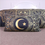 Funda de edredón de moda 3 piezas de Mandala de Bonzing dorado flores estrella Luna negro azul oscuro conjunto de ropa de cama suave cubierta individual cubierta de cama