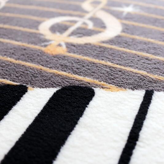 130*150 cm alfombra de salón antideslizante de gran tamaño con llave de Piano para niño, niña, pasillo, alfombras de dormitorio alfombra de baño para salón de piano