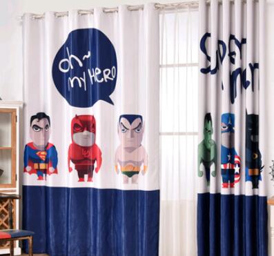 INS los Vengadores Capitán América cortinas opacas para habitación de niños cortina impresa para niños tratamiento de ventana de dormitorio