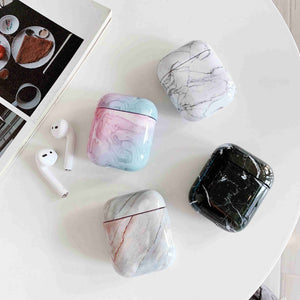 Funda de auriculares inalámbricos Bluetooth de mármol de lujo para Apple Airpods Funda de protección para Airpods caja de cargador accesorios Funda