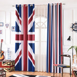 INS dibujos animados bandera británica rayas cortinas opacas para habitación de niños cortina impresa sala de estar dormitorio ventana tratamiento dormitorio