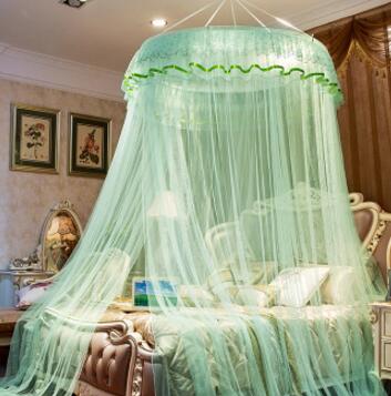 Nueva princesa colgante redondo de encaje dosel cama red cómoda domo de estudiante mosquitera para cuna doble cama de Reina