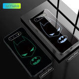 El capitán Marvel Hombre de Hierro Batman luminosa de caso de teléfono para Samsung Galaxy S8 S9 S10 e 5G Plus 8 9 10 cubierta Coque Funda
