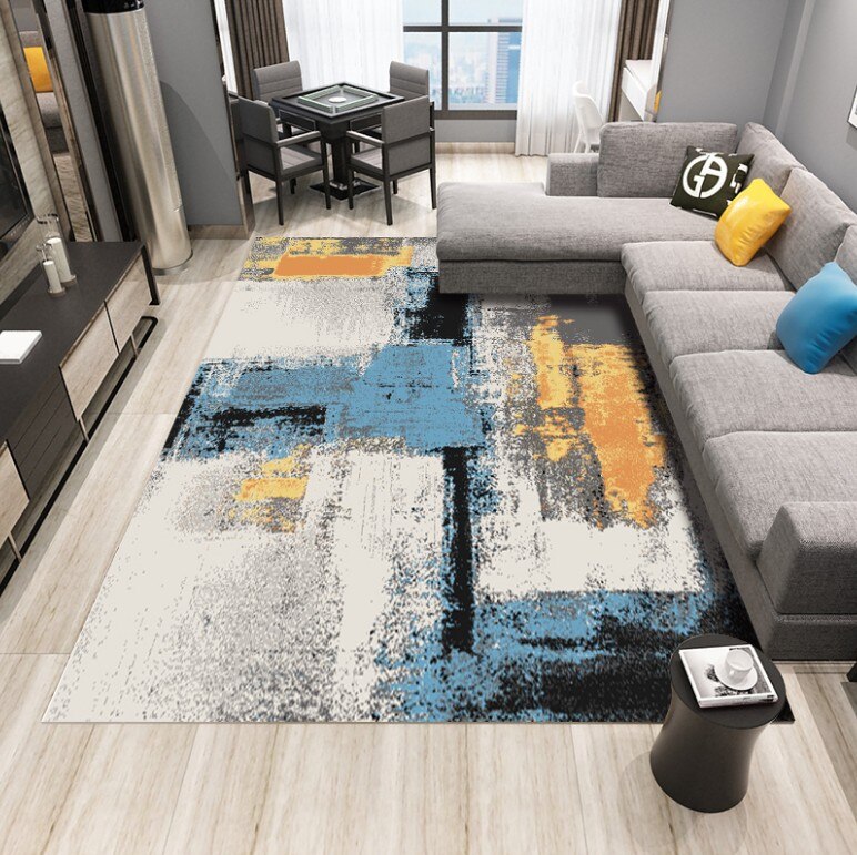 Alfombras de Arte Moderno INS para sala de estar alfombras de área abstracta dormitorio decoración del hogar mesa de café alfombra de estudio alfombra