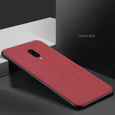 Funda de teléfono de silicona suave textura de tela de lujo para Oneplus 6 T 6 5 T 5 funda textil ultrafina para Oneplus 6 5 T tela Funda
