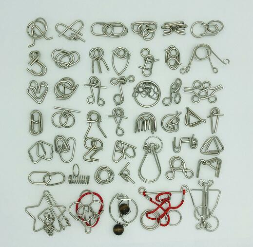 Nuevo juego de 30/41/46 piezas de Metal rompecabezas mente cerebro Teaser anillos de alambre mágico rompecabezas juguetes de juego para los niños de los adultos