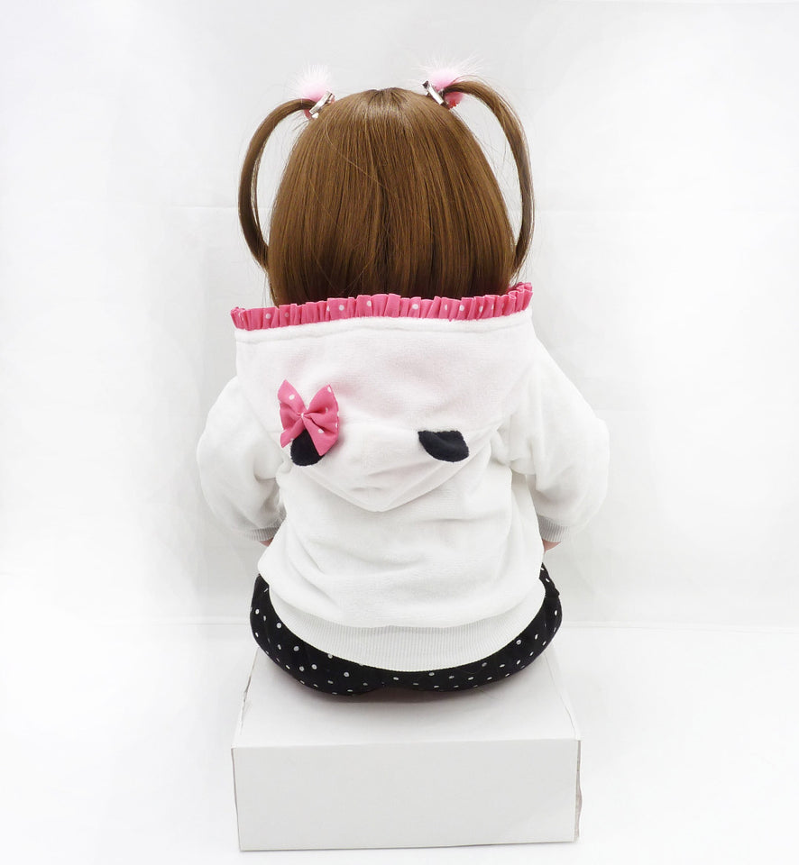 Bebes reborn 47 cm muñeca bebé niña muñecas de silicona suave Boneca muñecas Brinquedos metoo el Día de los niños regalos de juguetes de peluche en la cama tiempo plamate