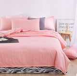 Nuevos juegos de cama de verano sábana de cebra y funda de edredón de color rojo rosa funda de almohada suave y cómoda King Queen Full doble