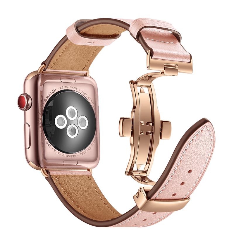 Correa de cuero de lujo para Apple Watch serie 1, 2, 3, 4