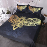 De moda de 3D esqueleto cráneo 1 piezas funda nórdica y 2 piezas almohada vendido de polilla cama doble completo reina rey tamaño