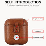 Funda de cuero de lujo para auriculares inalámbricos Bluetooth para Apple AirPods Funda de protección Ultra fina de PU para Airpods caja de carga Funda