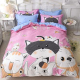 Conjunto de ropa de cama de algodón grueso con estampado de dibujos animados Popular Americano