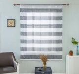 Cortinas cortas con diseño de cortina romana de rayas plisadas a la moda