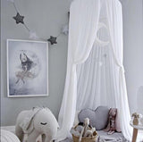 INS nórdico niños ropa de cama redonda cúpula cama dosel algodón Lino mosquitera cortina para habitación de niñas