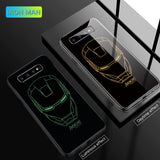 El capitán Marvel Hombre de Hierro Batman luminosa de caso de teléfono para Samsung Galaxy S8 S9 S10 e 5G Plus 8 9 10 cubierta Coque Funda