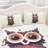 Nueva funda de edredón de búho 3 piezas conjunto de ropa de cama 3d de dibujos animados para niños funda de edredón de algodón y fundas de almohada doble reina tamaño king