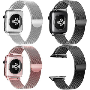Pulsera Milanese Loop Correa de acero inoxidable para Apple Watch serie 1, 2, 3, 4 magnético banda ajustable para Apple Watch Correa 38 40 42mm