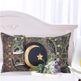 Funda de edredón de moda 3 piezas de Mandala de Bonzing dorado flores estrella Luna negro azul oscuro conjunto de ropa de cama suave cubierta individual cubierta de cama