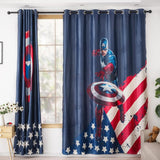 INS moderno Capitán América dibujos animados cortinas opacas para habitación de niños cortina impresa para niños dormitorio tratamiento ventana dormitorio